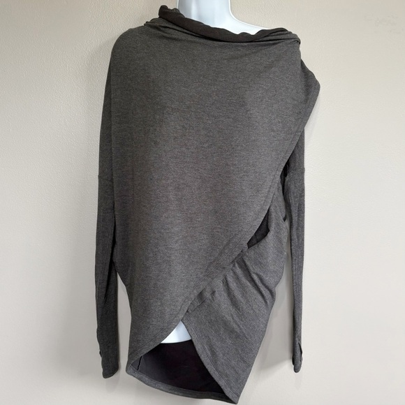4/25$ Athleta Oversized Scoop Neck Hoodie Charcoal Gray Womens Size XS - Picture 3 of 11